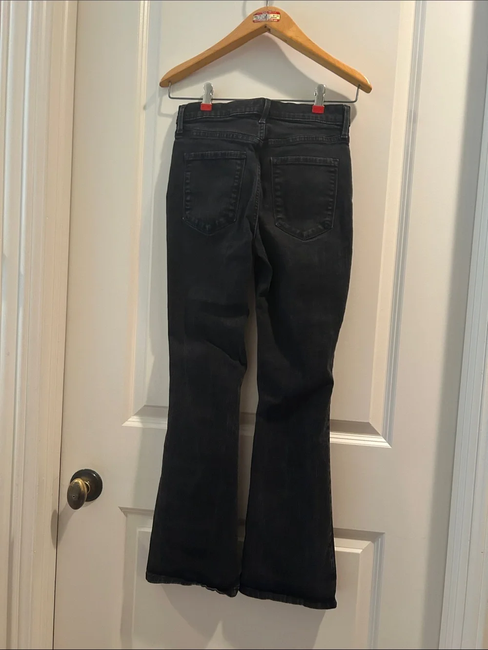 Banana Republic Black Wash Slim Flare Denim Jeans w/ stretch size 24/00 petite